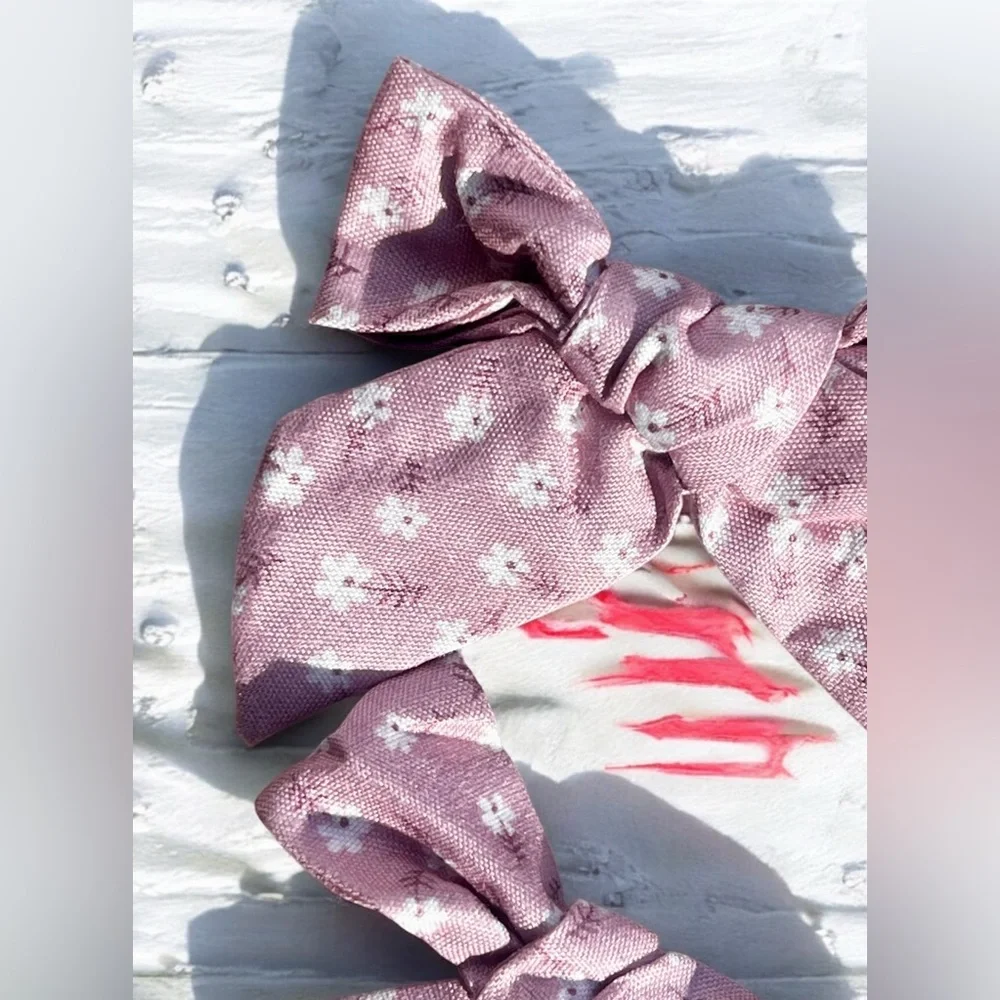 Lily floral print Hair Bows For kids